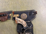 Vtg 1950s Pony Boy Cap Shooting Toy W/ Original Pony Leather Holster Belt