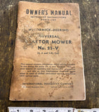 McCormick-Deering Tractor Mower No. 25-V Owners Manual Book IIH intern Harvester