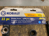 Kobalt Xtreme Access 22-Piece Set Drive Set Ratchet SEt 3/8 1/4 Metric go Throug