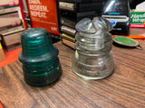 Vintage Made In USA Lot Of Two Glass Insulators Whitall Tatum No 10 Brookfield