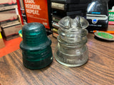 Vintage Made In USA Lot Of Two Glass Insulators Whitall Tatum No 10 Brookfield