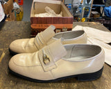 Vtg  Blazer white leather Slip on loafers Disco Dress Shoes white 6b Gangster!