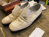 Vtg  Blazer white leather Slip on loafers Disco Dress Shoes white 6b Gangster!