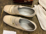 Vtg  Blazer white leather Slip on loafers Disco Dress Shoes white 6b Gangster!