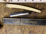 Vtg Edmond Roffler straight razor Shaving New mint cream handle Orig Box France!