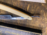 Vtg Edmond Roffler straight razor Shaving New mint cream handle Orig Box France!
