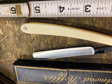 Vtg Edmond Roffler straight razor Shaving New mint cream handle Orig Box France!