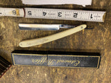 Vtg Edmond Roffler straight razor Shaving New mint cream handle Orig Box France!