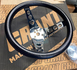 Grant 834 Steering Wheel Classic 11-1/2 3-3/4 Dish 3-Spoke HOt Rat Rod Vtg Auto