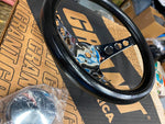 Grant 834 Steering Wheel Classic 11-1/2 3-3/4 Dish 3-Spoke HOt Rat Rod Vtg Auto