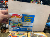 Melissa & Doug Train Sound Puzzle School bus Educational Toys Dinosaur Wood Lot