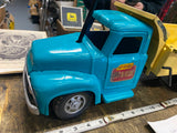 Vtg 50's Buddy L Sit-N-Ride pressed steel dump truck Unrestored Tin toy 22" Nice