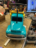 Vtg 50's Buddy L Sit-N-Ride pressed steel dump truck Unrestored Tin toy 22" Nice