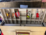 Loaded Fishing Tackle Box Lures Sinkers bobs Line Lot Plano 727 fold out drawers