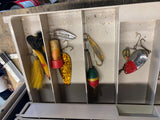 Loaded Fishing Tackle Box Lures Sinkers bobs Line Lot Plano 727 fold out drawers