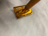 Vtg Gillette Tech Ball End safety Shaving razor 3pc 30's Brass handle USA Barber