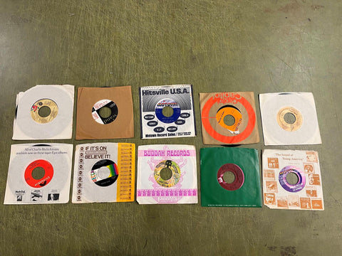 Vintage 1970s Lot Of 10 Assorted 45 records Various Songs & Artists Buddah Rec