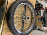 Vtg 17" Spool Hub Wheel Old Skool Chopper Straight lace Harley Springer girder!