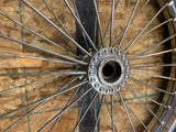 Vtg 17" Spool Hub Wheel Old Skool Chopper Straight lace Harley Springer girder!