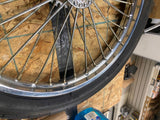 Vtg 17" Spool Hub Wheel Old Skool Chopper Straight lace Harley Springer girder!