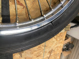 Vtg 17" Spool Hub Wheel Old Skool Chopper Straight lace Harley Springer girder!
