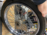 Vtg 17" Spool Hub Wheel Old Skool Chopper Straight lace Harley Springer girder!