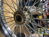 Vtg 17" Spool Hub Wheel Old Skool Chopper Straight lace Harley Springer girder!