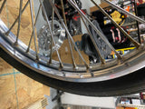 Vtg 17" Spool Hub Wheel Old Skool Chopper Straight lace Harley Springer girder!