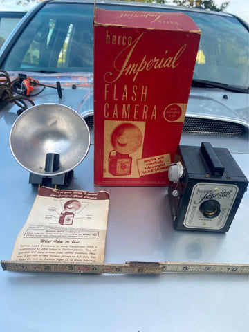 Vtg Herco Imperial Flash Camera 620 Snap Shot Art Deco Orig Box Minty! Collector