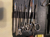 Vtg Portable Medical Dr Surgical Kit Pocket Antique Doctor Sachel Case Scalpel
