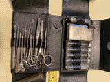 Vtg Portable Medical Dr Surgical Kit Pocket Antique Doctor Sachel Case Scalpel