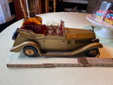 Vtg 70s Car Rolls Royce Gin Scotch Decanter Shot Glasses Music Box "How Dry I Am