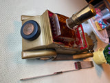 Vtg 70s Car Rolls Royce Gin Scotch Decanter Shot Glasses Music Box "How Dry I Am
