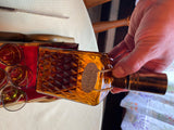 Vtg 70s Car Rolls Royce Gin Scotch Decanter Shot Glasses Music Box "How Dry I Am