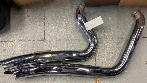 Custom Radius Harley Dyna FXD OEM Pipes Exhaust Heat Shields Swoopy 1991-05?