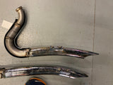 Custom Radius Harley Dyna FXD OEM Pipes Exhaust Heat Shields Swoopy 1991-05?