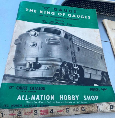 Vtg All-Nation Hobby Shop O Gauge Catalog Lionel Flyer Marx toy Train 50's Book!