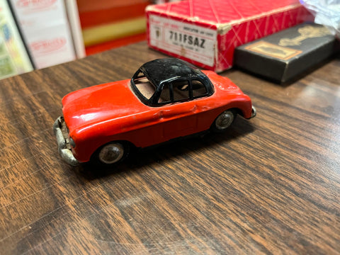 Vintage 1960s Made In Japan Tin Friction Kaname Sangyo? Volvo Red Car Toy