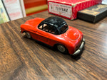Vintage 1960s Made In Japan Tin Friction Kaname Sangyo? Volvo Red Car Toy