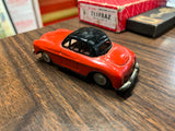 Vintage 1960s Made In Japan Tin Friction Kaname Sangyo? Volvo Red Car Toy