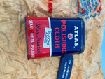 Vtg Atlas Polishing Cloth Can Tin Oi Gas auto 1960's Service Station Garage Cave