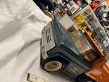 Vtg Structo 60s Pressed Steel Hydraulic Dump Truck Green Tin Toy Works Shiny!
