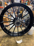 HARLEY OEM TOURING 19x3.5  FRONT BLACK TURBINE TALON SPOKE MAG WHEEL FLH GLIDE