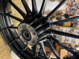 HARLEY OEM TOURING 19x3.5  FRONT BLACK TURBINE TALON SPOKE MAG WHEEL FLH GLIDE