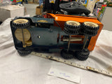 Vtg Structo 60s Pressed Steel Hydraulic Dump Truck Green Tin Toy Works Shiny!