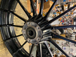 HARLEY OEM TOURING 19x3.5  FRONT BLACK TURBINE TALON SPOKE MAG WHEEL FLH GLIDE