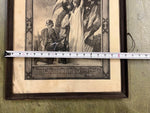 Antique Original WW1 Military Infantry Company Wounded In Action Letter Framed