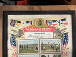 Antique Original WW1 Military The Soldier's Record Discharge Paper Framed