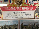 Antique Original WW1 Military The Soldier's Record Discharge Paper Framed