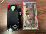 Vtg Yone 1960s Made In Japan Wind Up Coffin Coin Bank Toy Halloween Orig Box!